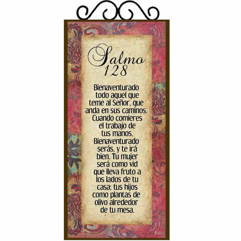 Plaqueta Con Forja Texto Salmo 128