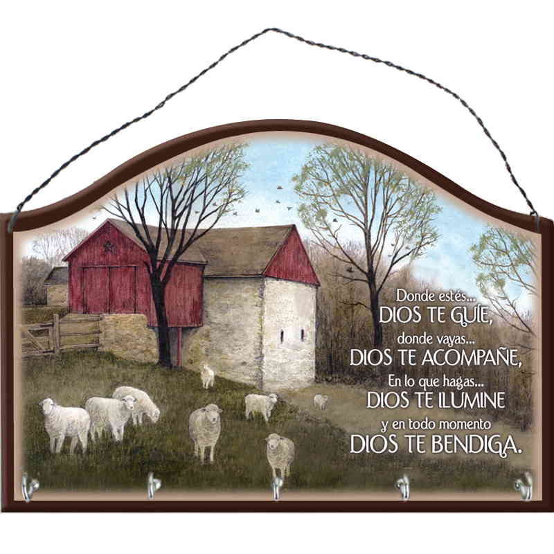 Porta Llaves Texto: Dios Bendiga este Hogar.