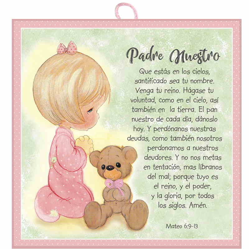 Plaqueta Preciosos Momentos Para Niña  Padre Nuestro  Mateo 6:9-13