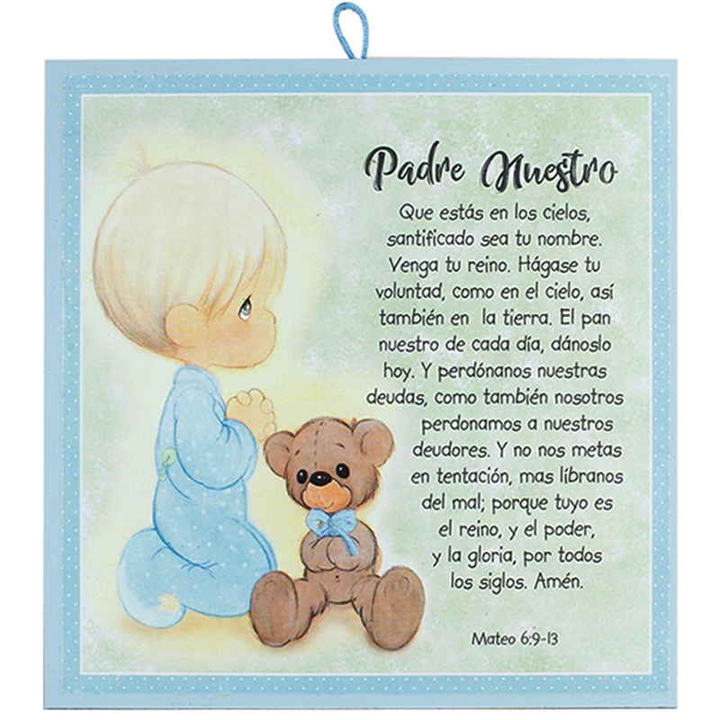 Plaqueta Preciosos Momentos Niño, Padre Nuestro Mateo 6:9-13