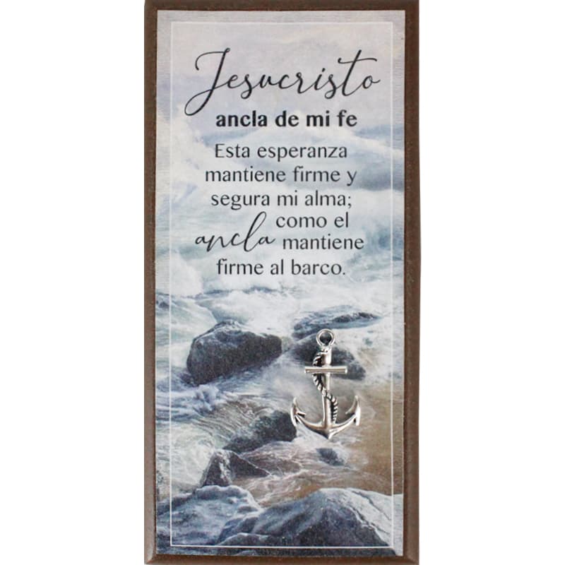 Plaqueta Color: Cafe Texto: Jesucristo Ancla de mi fe 