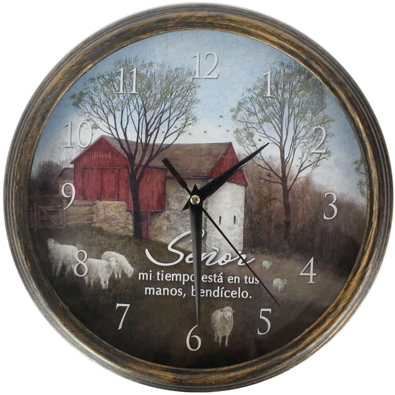 Reloj de Pared Redondo Color: Dorado Señor Mi Tiempo Está en tus Manos