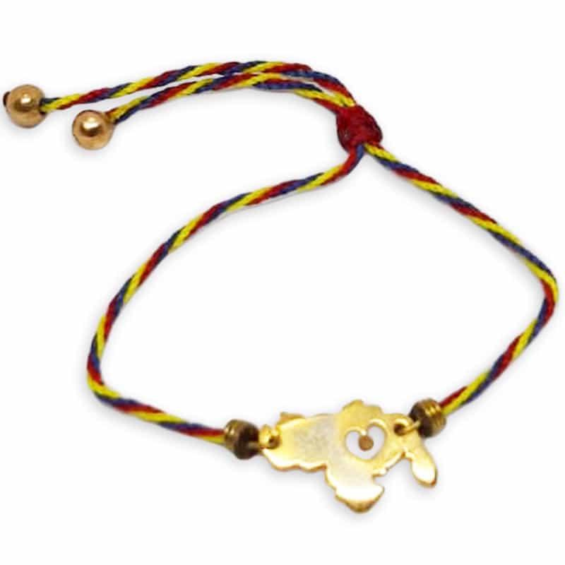 Pulsera Con Mapa De Venezuela Y Semilla De Mostaza