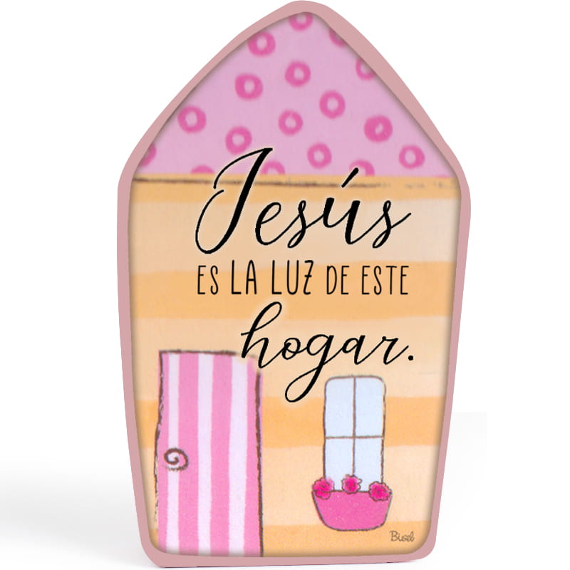 Casita De Madera Jesús Es La Luz De Este Hogar.