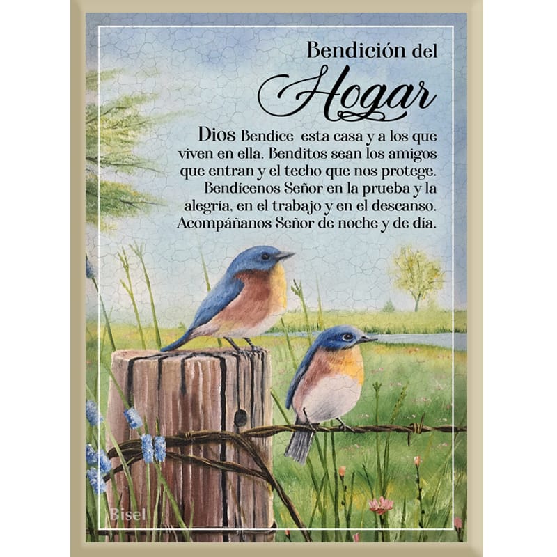 Plaqueta Para Escritorio Texto: Bendición Del Hogar