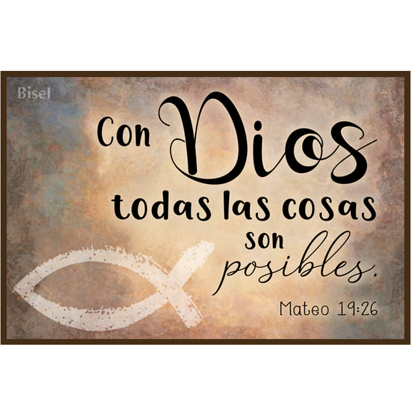 Plaqueta Para Escritorio Texto: Mateo 19:26