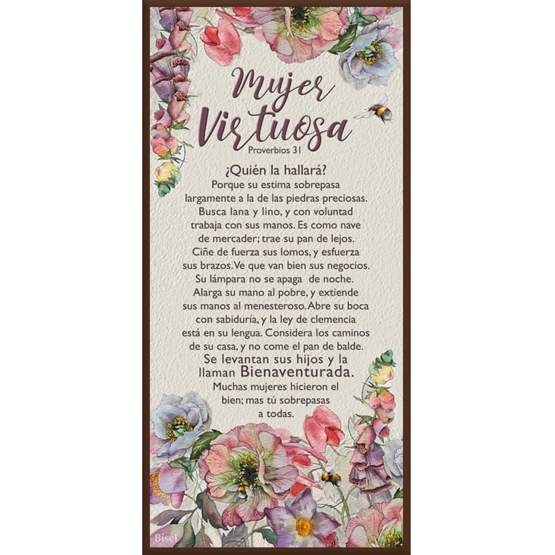 Plaqueta Mujer Virtuosa, Texto  Proverbios 31:10