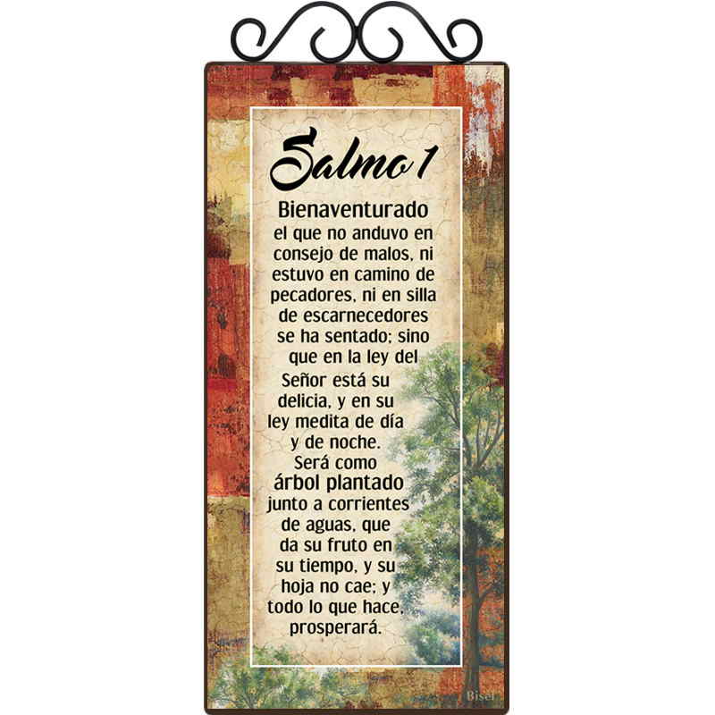 Plaqueta Con Forja Texto: Salmo 1