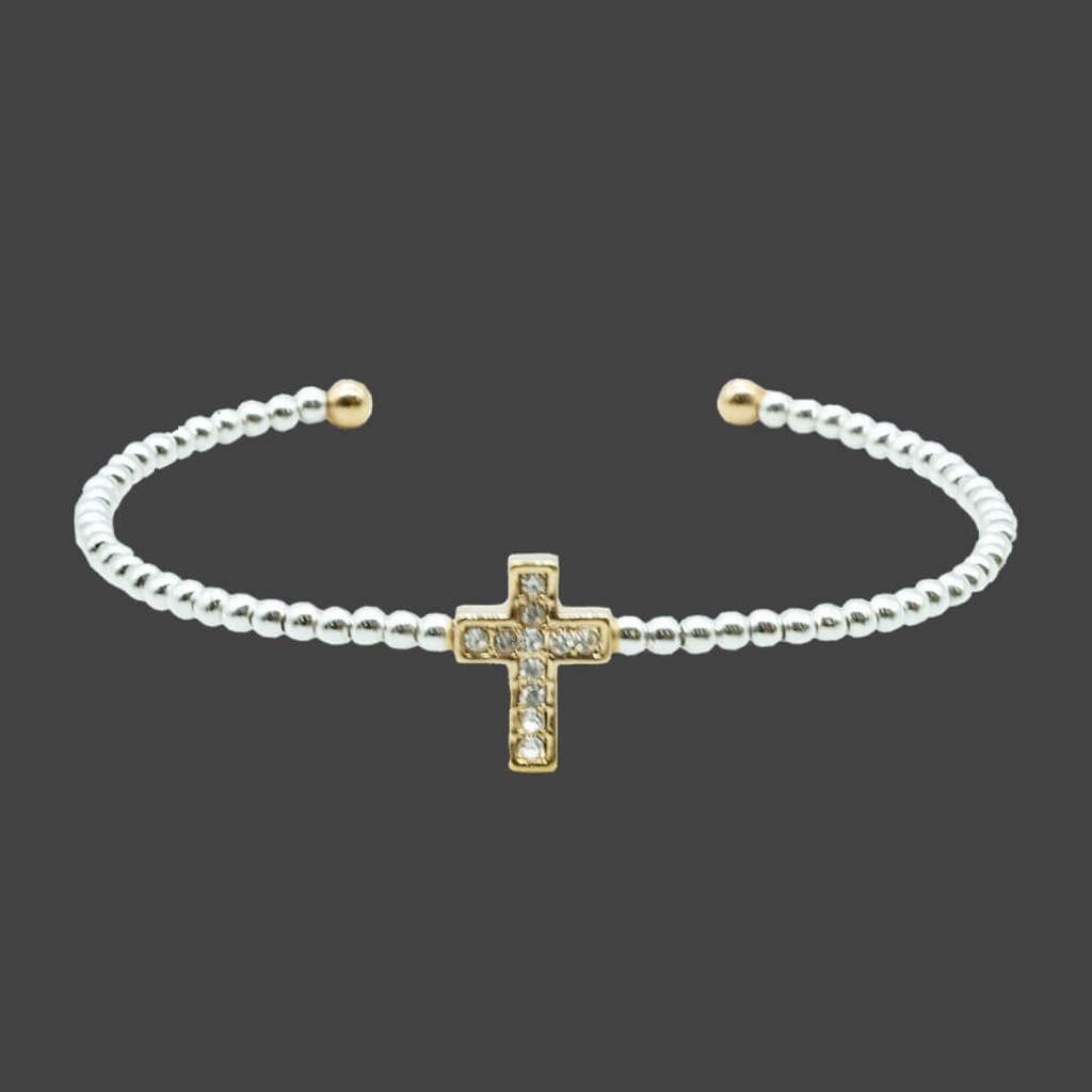Brazalete Con Cruz Dorada
