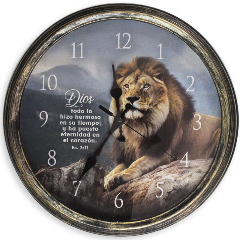 Reloj De Pared Diseño León En Roca, Eclesiastés 3:11