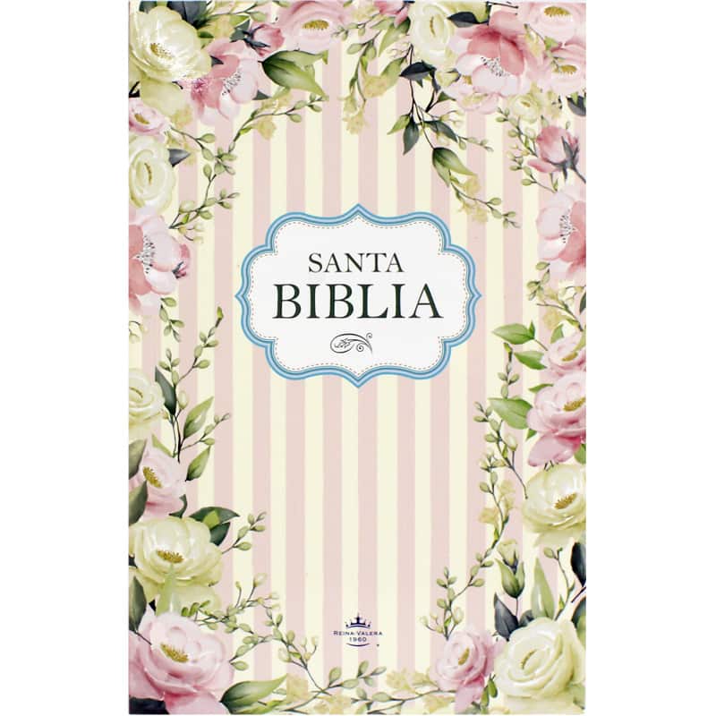 Biblia RVR 1960 Económica Pasta Rustica Diseño de Flores
