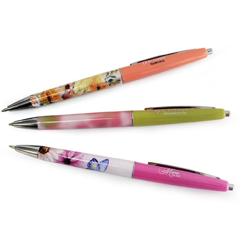 Paquete de 3 Bolígrafos Diseño Floral
