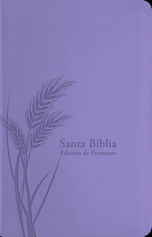 Biblia  RVR 1960 De Promesas- Tamaño Manual, Letra Grande, Piel Especial Con Índice, Lavanda