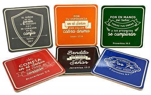 Pack De 6 Posavasos Con Versículos VintagePack De 6 Posavasos Con Versículos Vintage