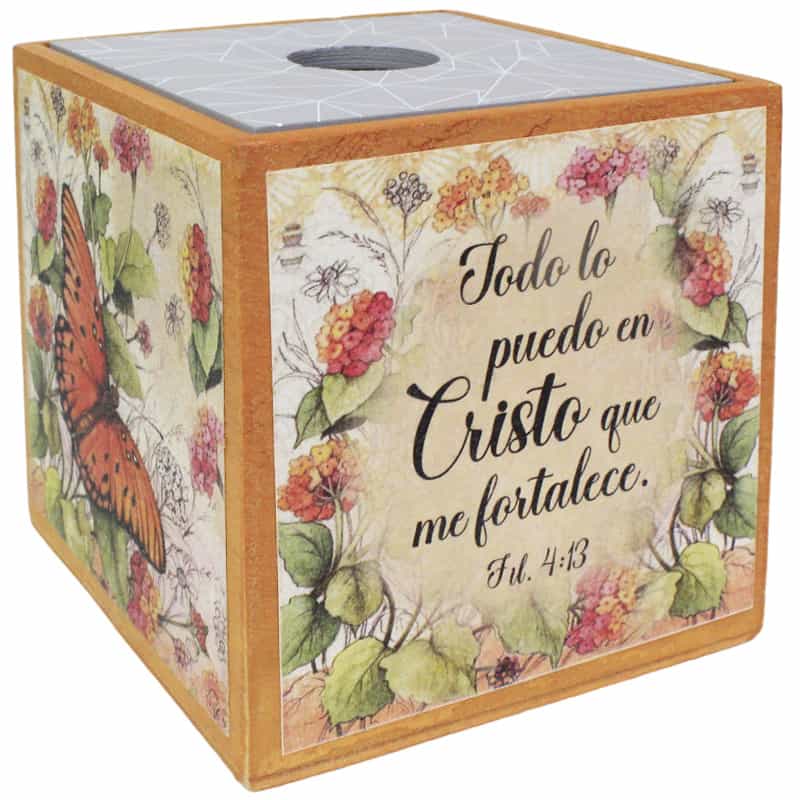 Porta Lápiz De Madera Filipenses 4:13 Todo Lo Puedo En Cristo Que me fortalece