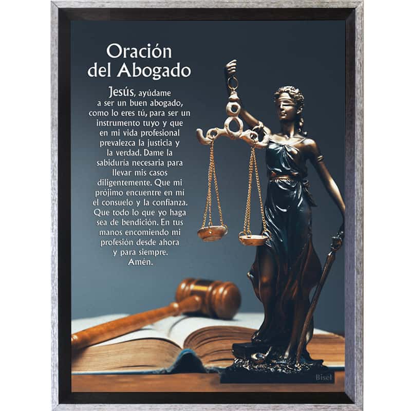 Cuadro Marco Color Humo Oración Del Abogado Diseño Balanza De La Justicia