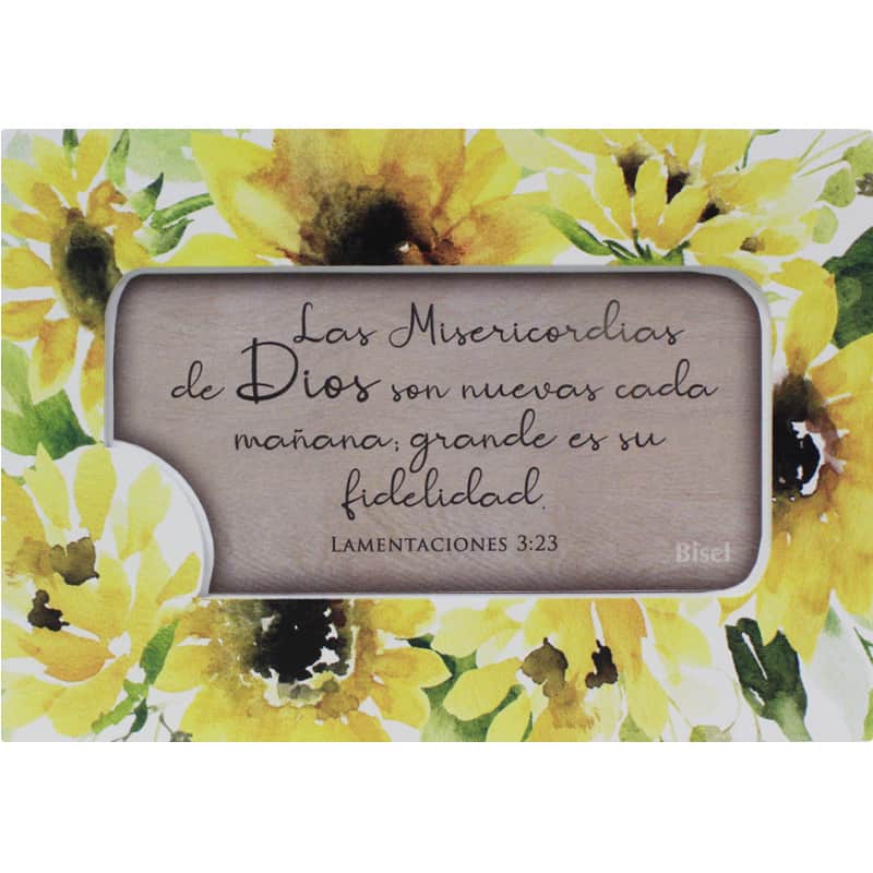 Encajuelado ( Girasoles ) Lamentaciones 3:23 Las Misericordias De Dios.