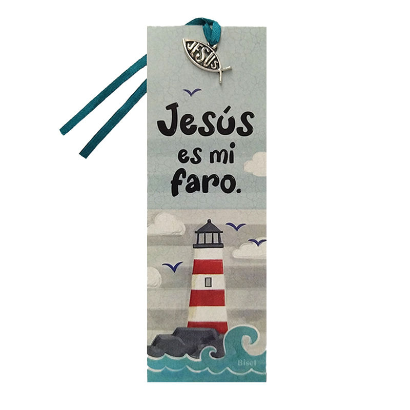 Separador De Libros Con Dije Jesús Es Mi Faro