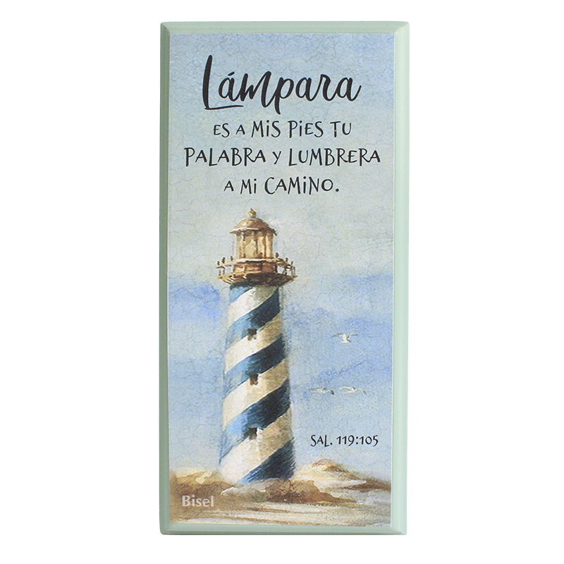 Plaqueta Color Verde Texto: Salmo 119:105 Lámpara Es A Mis Pies Tu Palabra