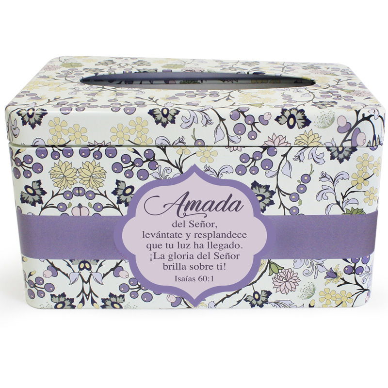 Caja De Kleenex De Metal Amada Y Dios Es Mi Amparo