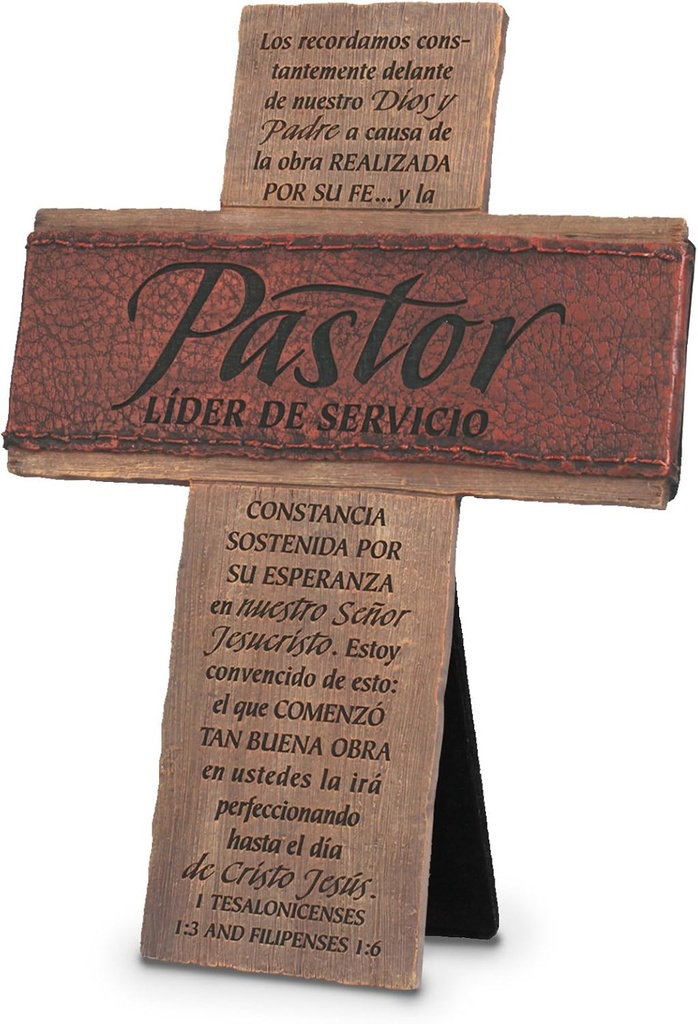 Cruz De Resina Marrón Pastor Líder De Servicio