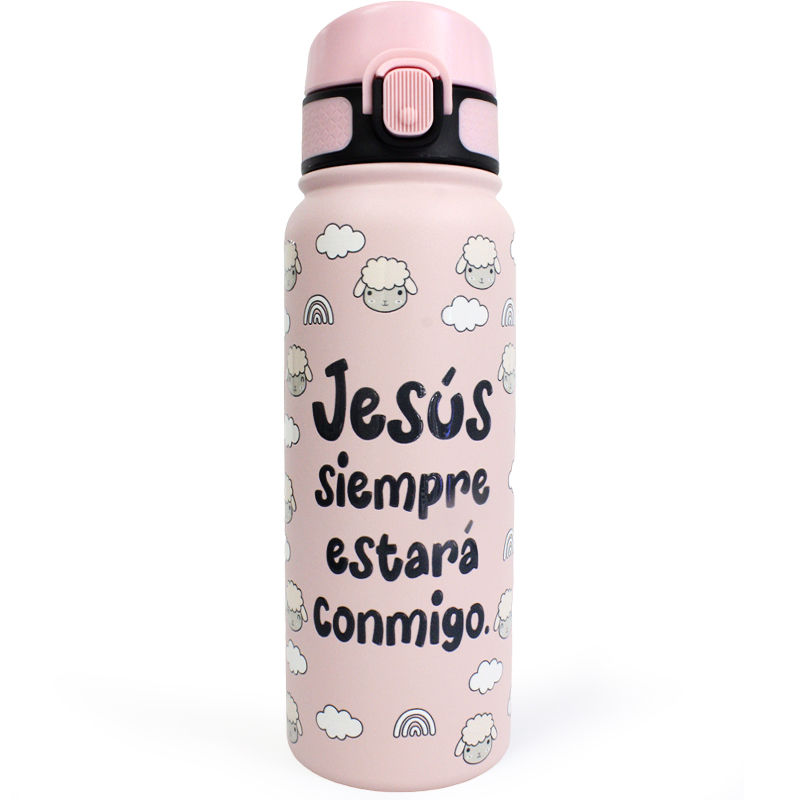 Termo 500ml 3D Jesús Siempre Estará Conmigo