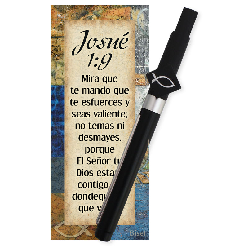 Boligrafo Con Soporte Para Celular, Josué 1:9 Incluye (Separador + Boligrafo Con Pergamino)