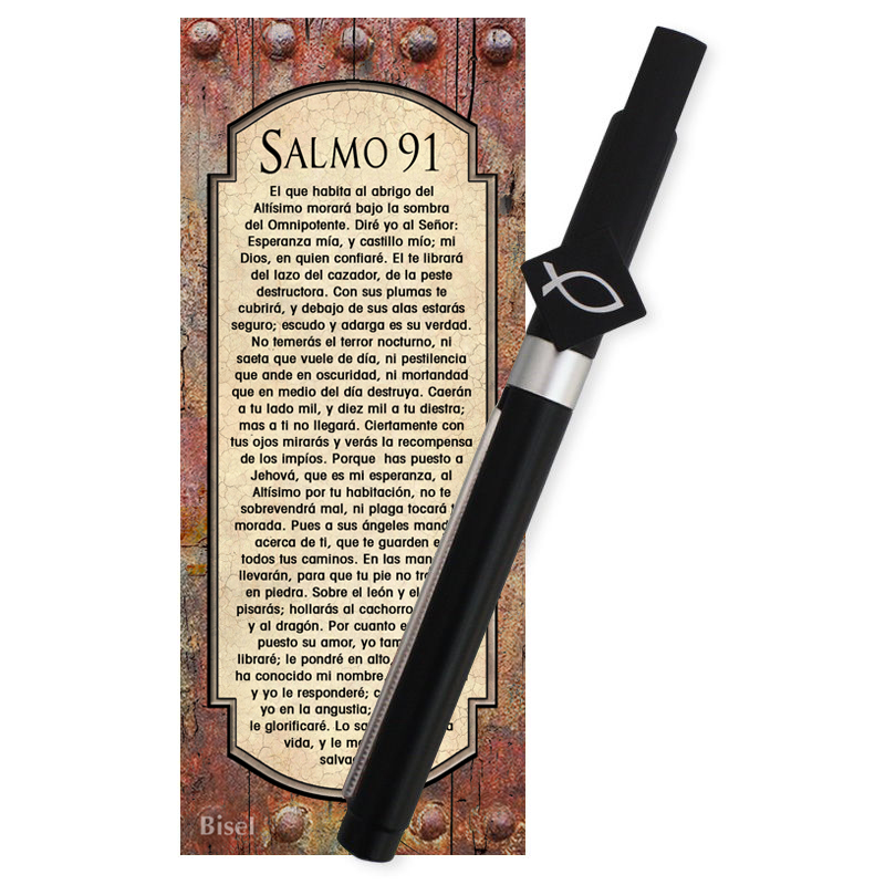 Boligrafo Con Soporte Para Celular, Salmo 91 Incluye (Separador + Boligrafo Con Pergamino)