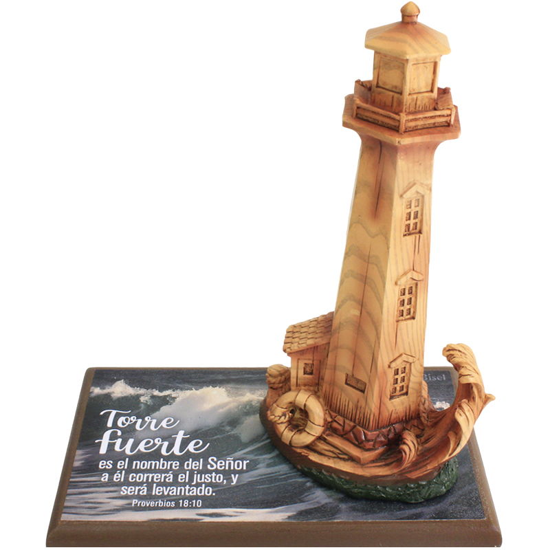 Escultura De Faro Proverbios 18:10 &quot;Torre Fuerte Es El Nombre Del Señor&quot;