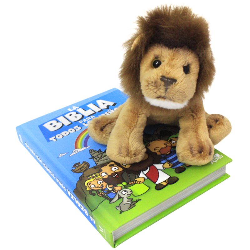 Combo Biblia Para Niños + León De Peluche