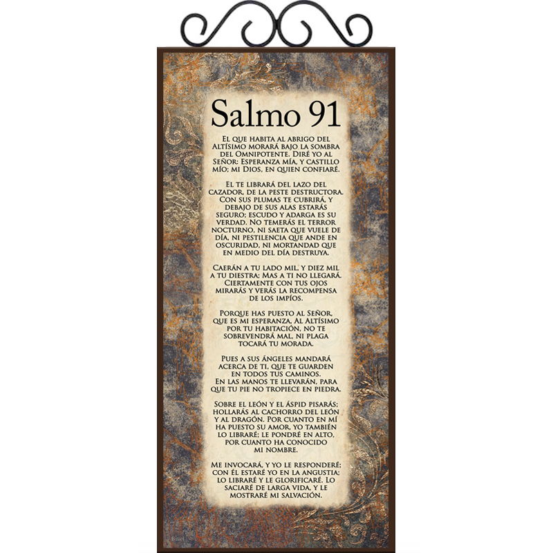 Plaqueta Con Forja Salmo 91 (Diseño Nuevo)