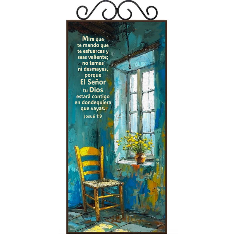 Plaqueta Con Forja Texto: Mira Que te Mando que Te Esfuerces  Josué 1:9