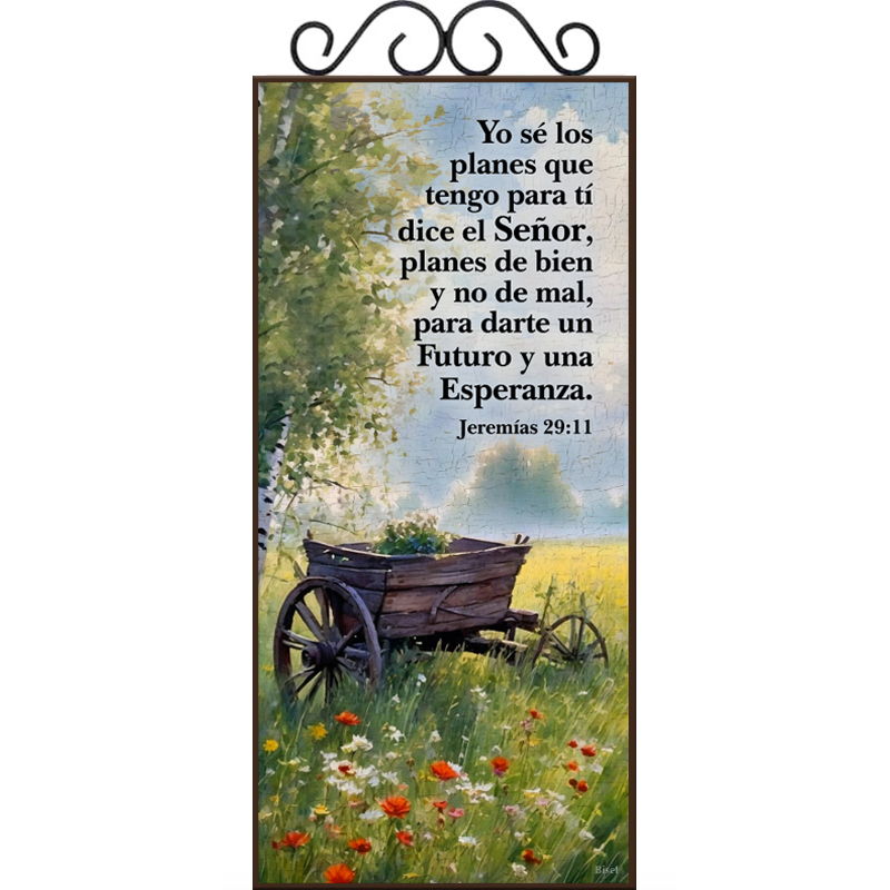 Plaqueta Con Forja Texto Jeremías 29:11