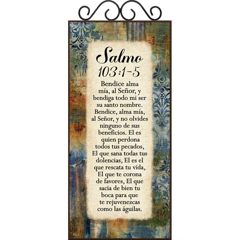Plaqueta Con Forja Texto Salmo 103: 1-5