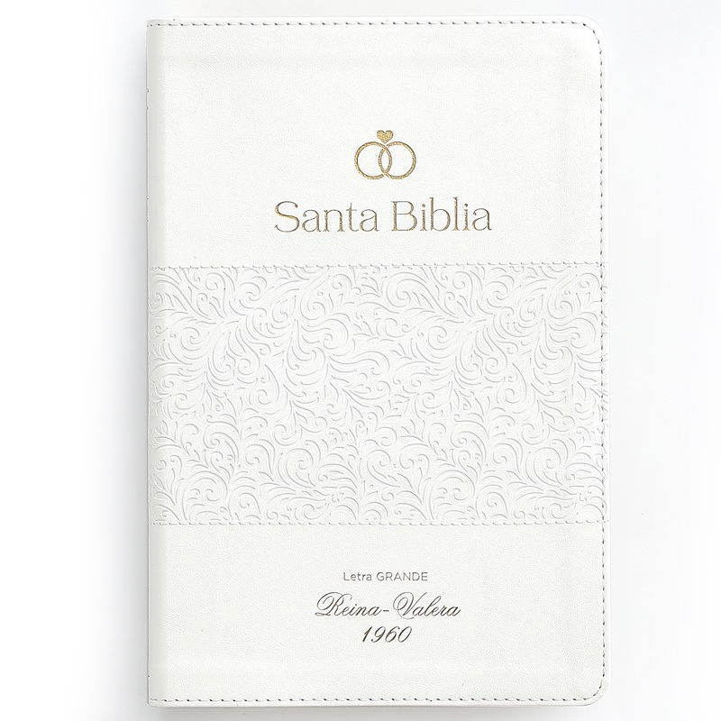 Biblia RVR 1960 Especial De Bodas Blanco Canto Dorado Con Índice Y Caja De Lujo