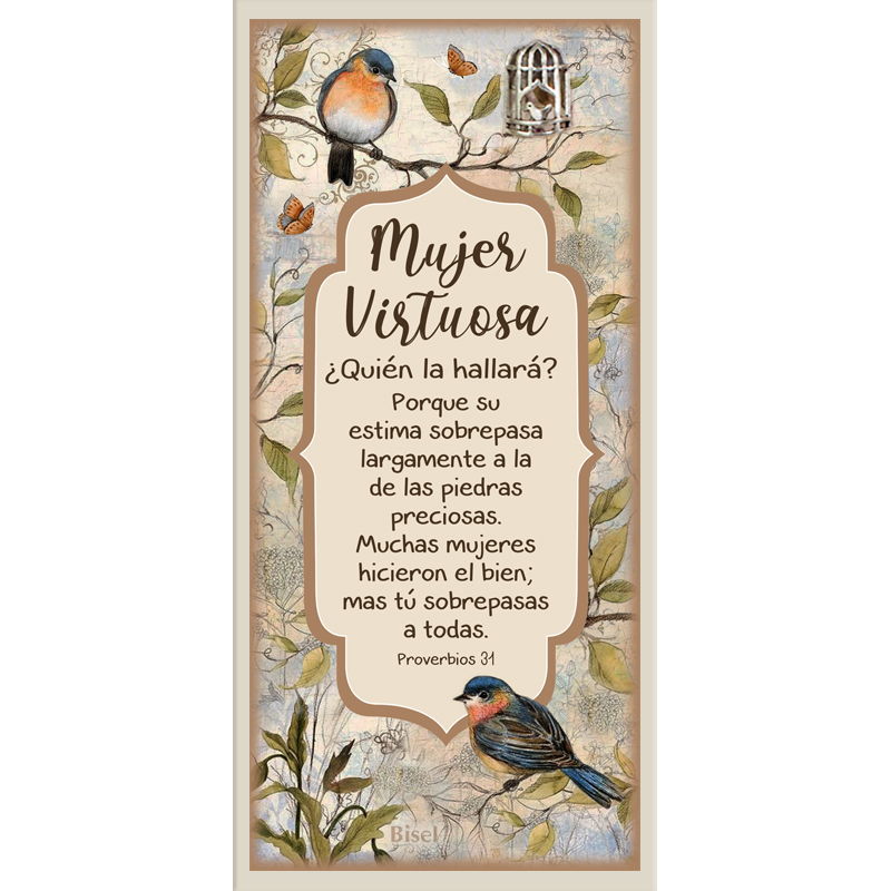 Plaqueta  Color Café Texto: Proverbios 31 Mujer Virtuosa