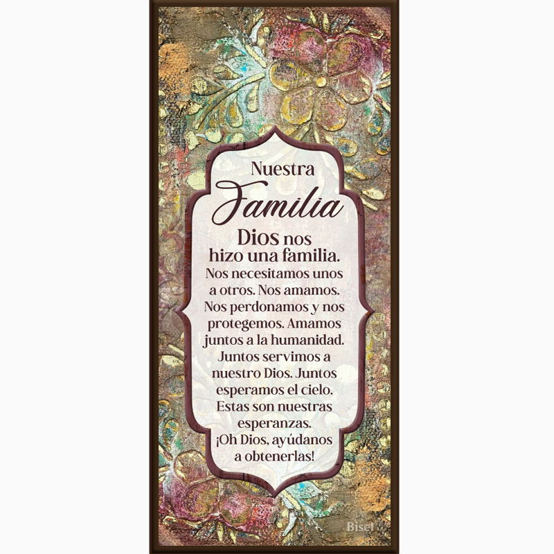 Plaqueta Colgante Diseño Vintage  Nuestra Familia