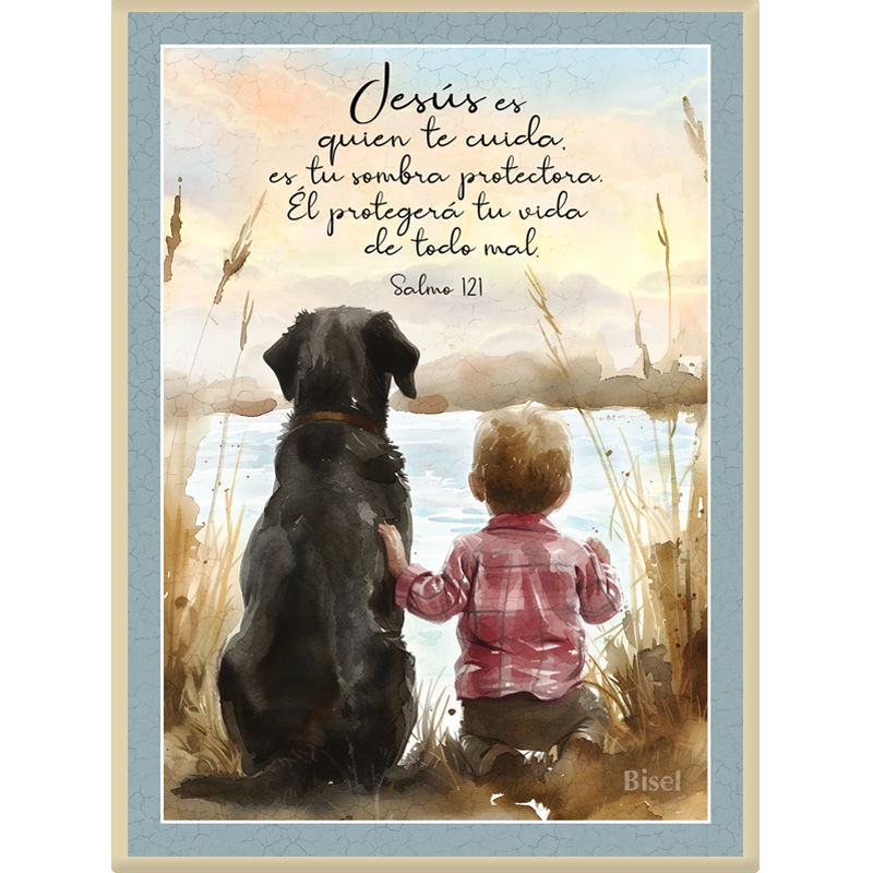 Plaqueta Para Escritorio Texto: Salmo 121 Jesús Es Quien Te Cuida