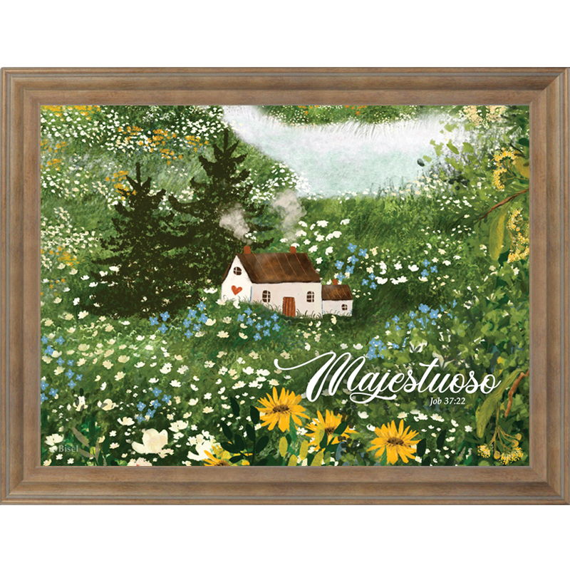 Cuadro Con Marco Crema Job 37:22 Majestuoso