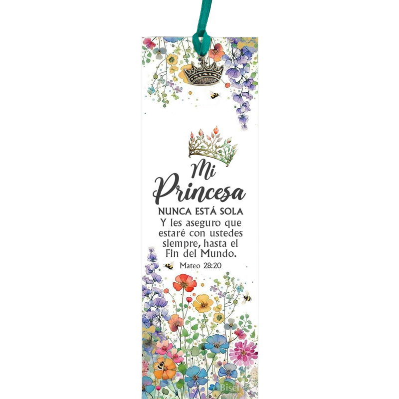 Separador Con Dije Texto: Mateo 28:20 Mi Princesa