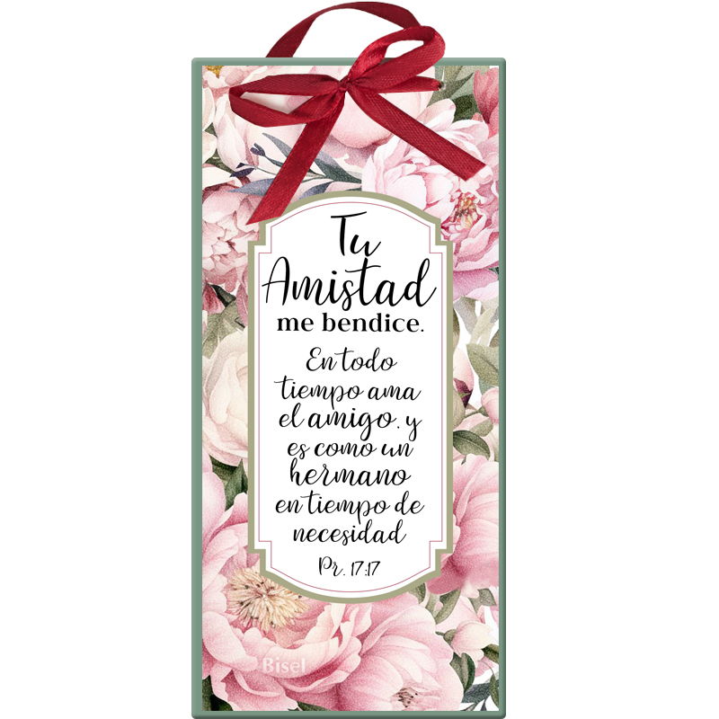 Plaqueta Colgante Color Verde Texto: Proverbios 17:17