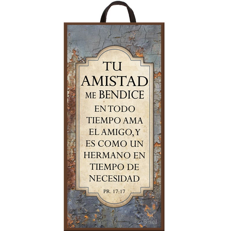 Plaqueta Colgante Color Café Texto: Proverbios 17:17