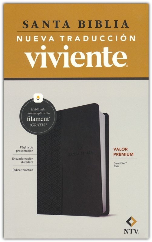 Biblia NTV Prémium Con Filament  Negra/Gris