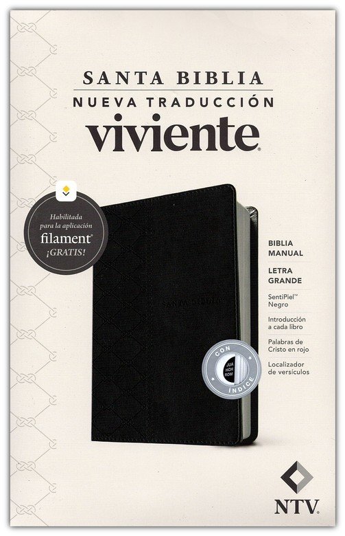 Biblia NTV Manual  Letra Grande Negra Con Filament