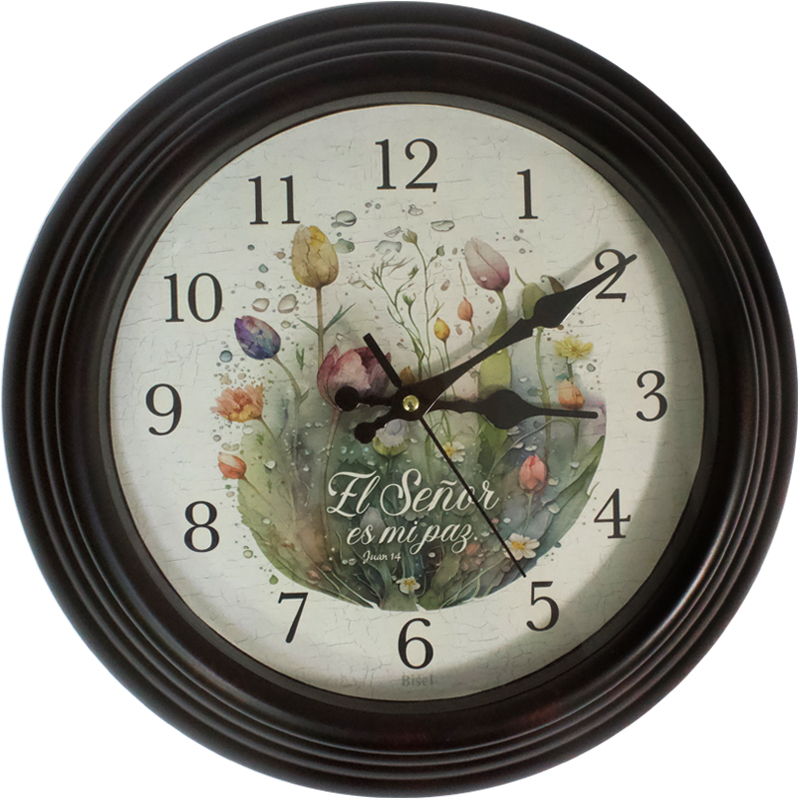 Reloj De Pared Redondo Color Negro Texto: Juan 14