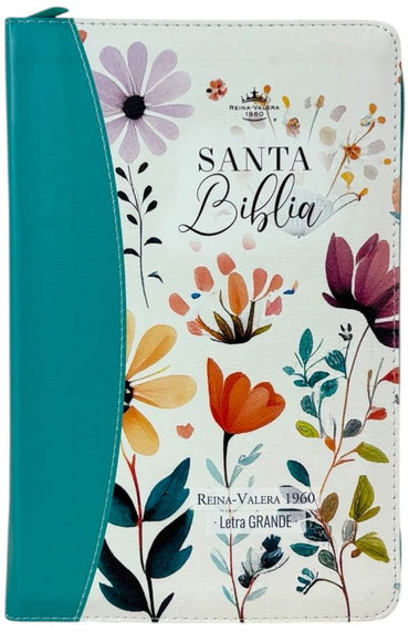 Biblia Reina Valera 1960 Letra Grande Jardín Turquesa Con Cierre E índice