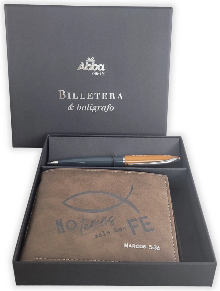 Set De Billetera Y Bolígrafo "No temas Sólo Ten Fe"  Marcos 5:36