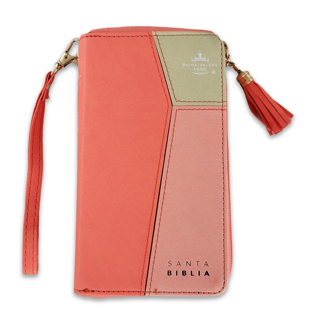 Biblia Reina Valera 1960 Edición "Chequera" (Coral, Rosado, Gris)