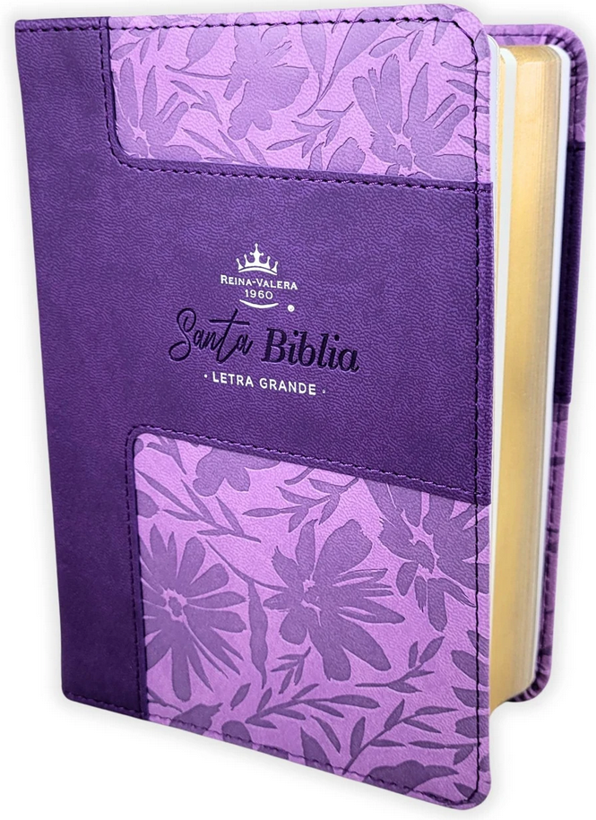 Biblia RVR 1960 Letra Grande Imitación Piel Diseño Floral