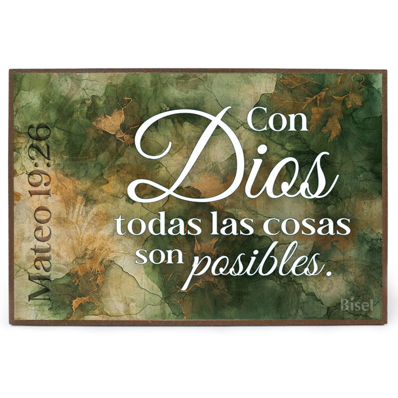 Plaqueta Para Escritorio Texto: Mateo 19:26